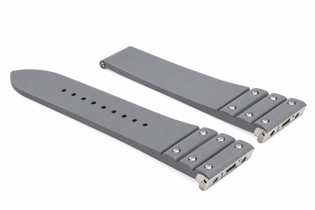 21MM SILICONE RUBBER WATCH BAND STRAP FOR CARTIER SANTOS EZ QUICK RELEASE GREY