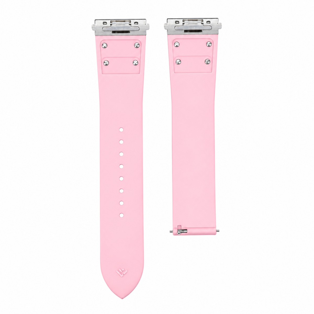 19MM PINK SILICONE RUBBER WATCH STRAP EZ QUICK RELEASE FOR CARTIER SANTOS WATCH
