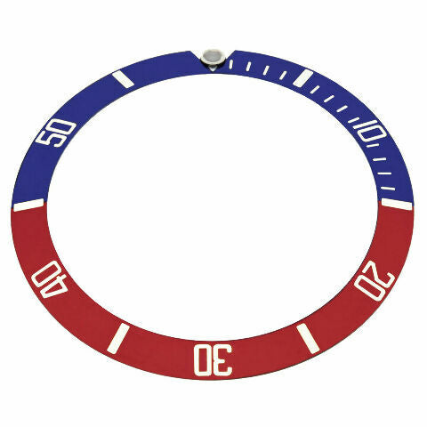 BEZEL INSERT ALUMINUM FOR ROLEX SUBMARINER BLUE/RED PEPSI 16800,16808,16610