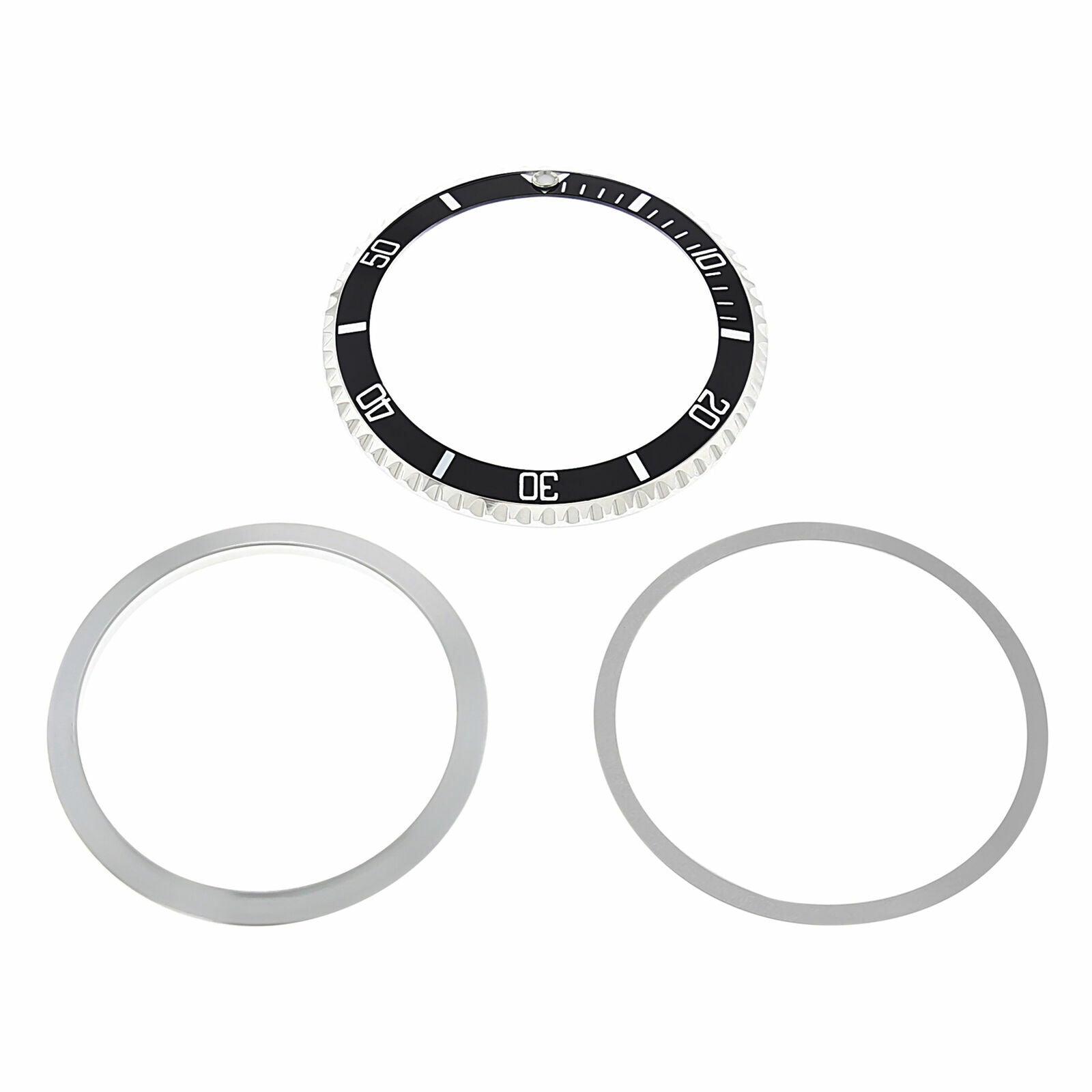 RETAINING RING + BEZEL + INSERT FOR ROLEX SUBMARINER 5513-5508-5512-1680 BLACK