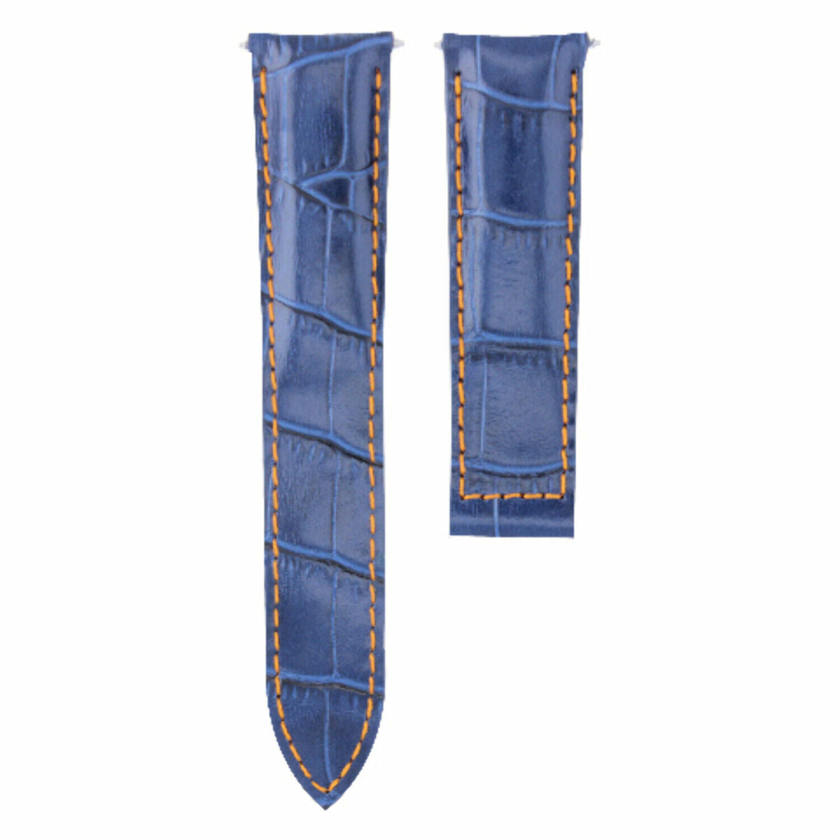 20MM LEATHER WATCH BAND STRAP FOR FIT CARTIER TANK FRANCAISE WATCH BLUE ORANGE