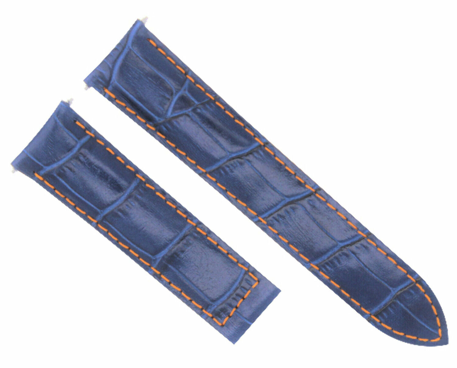 20MM LEATHER WATCH BAND STRAP FOR FIT CARTIER TANK FRANCAISE WATCH BLUE ORANGE