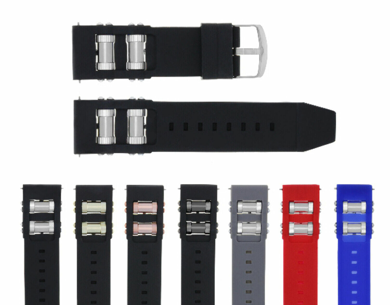 26MM RUBBER WATCH BAND STRAP FOR INVICTA RUSSIAN 1201 1433 1805 1845 BLACK BARREL