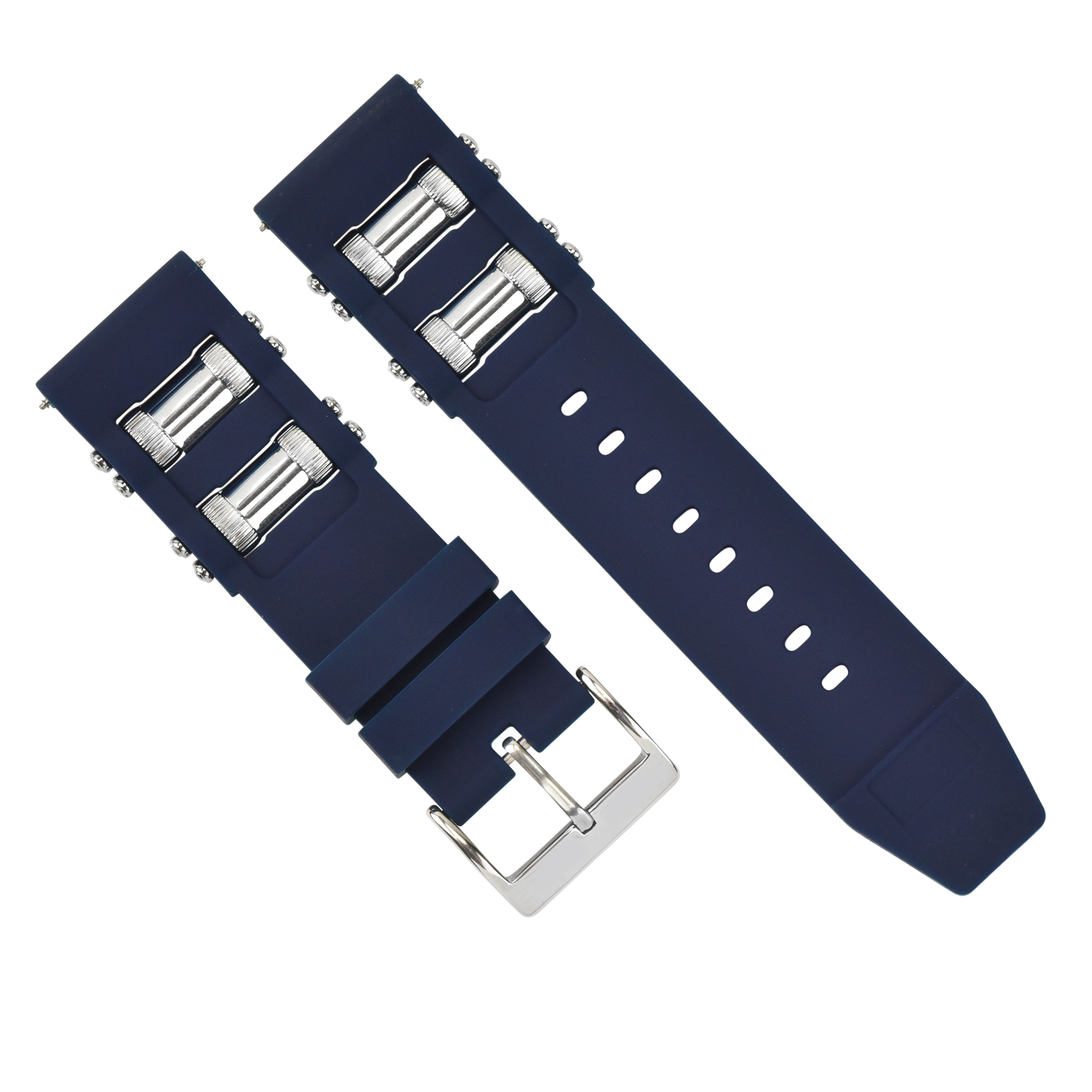 RUBBER WATCH BAND STRAP FOR 50MM NVICTA BOLT SEA HUNTER 24215 TORPEDO 33238 BLUE