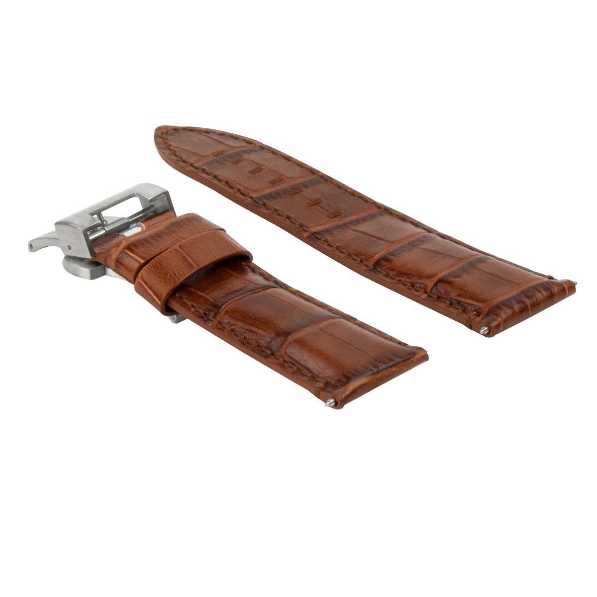 ( P-69 - A ) 24MM LEATHER WATCH BAND STRAP FOR PANERAI MARINA LUMINOR RADDIOMIR GMT L/BROWN