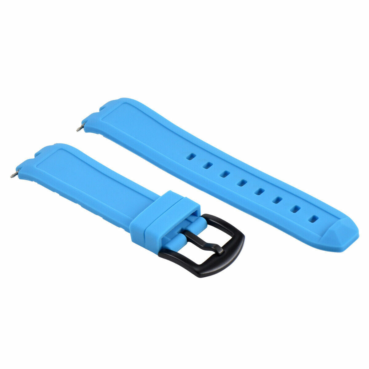 20MM SILICONE RUBBER NEW WATCH BAND STRAP FOR PEBBLE PVD BLACK BUCKLE LIGHT BLUE