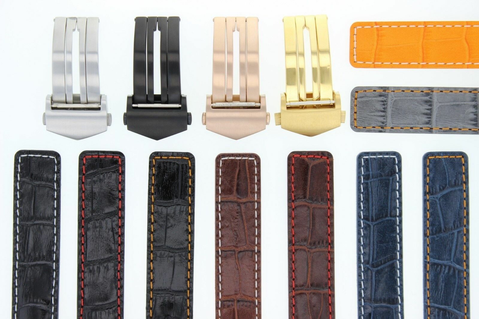 22MM LEATHER WATCH BAND STRAP CLASP FOR TAG HEUER CARERRA MONACO 3TC - BLACK