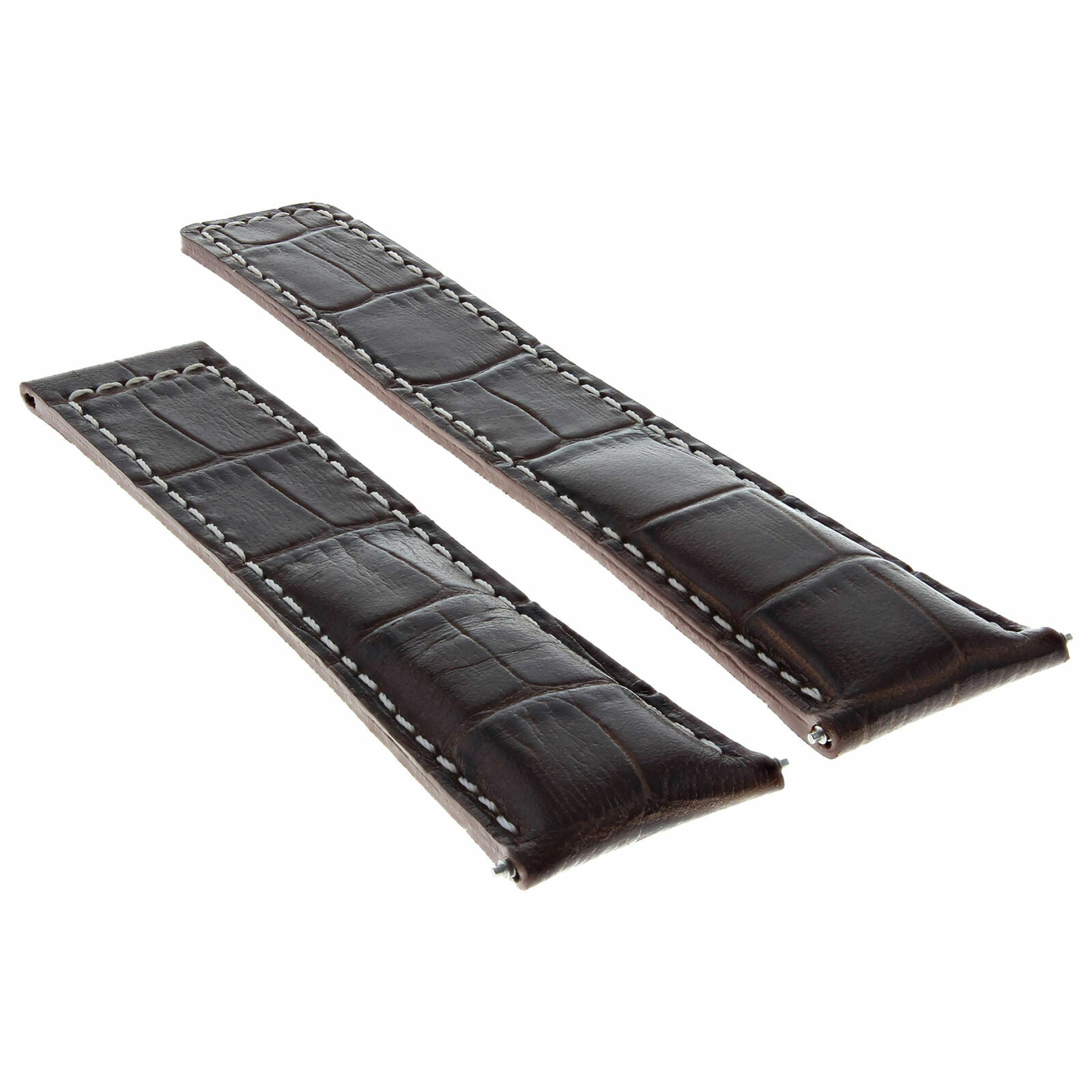 22MM LEATHER WATCH BAND STRAP CLASP FOR TAG HEUER CARERRA MONACO 3TC - BLACK