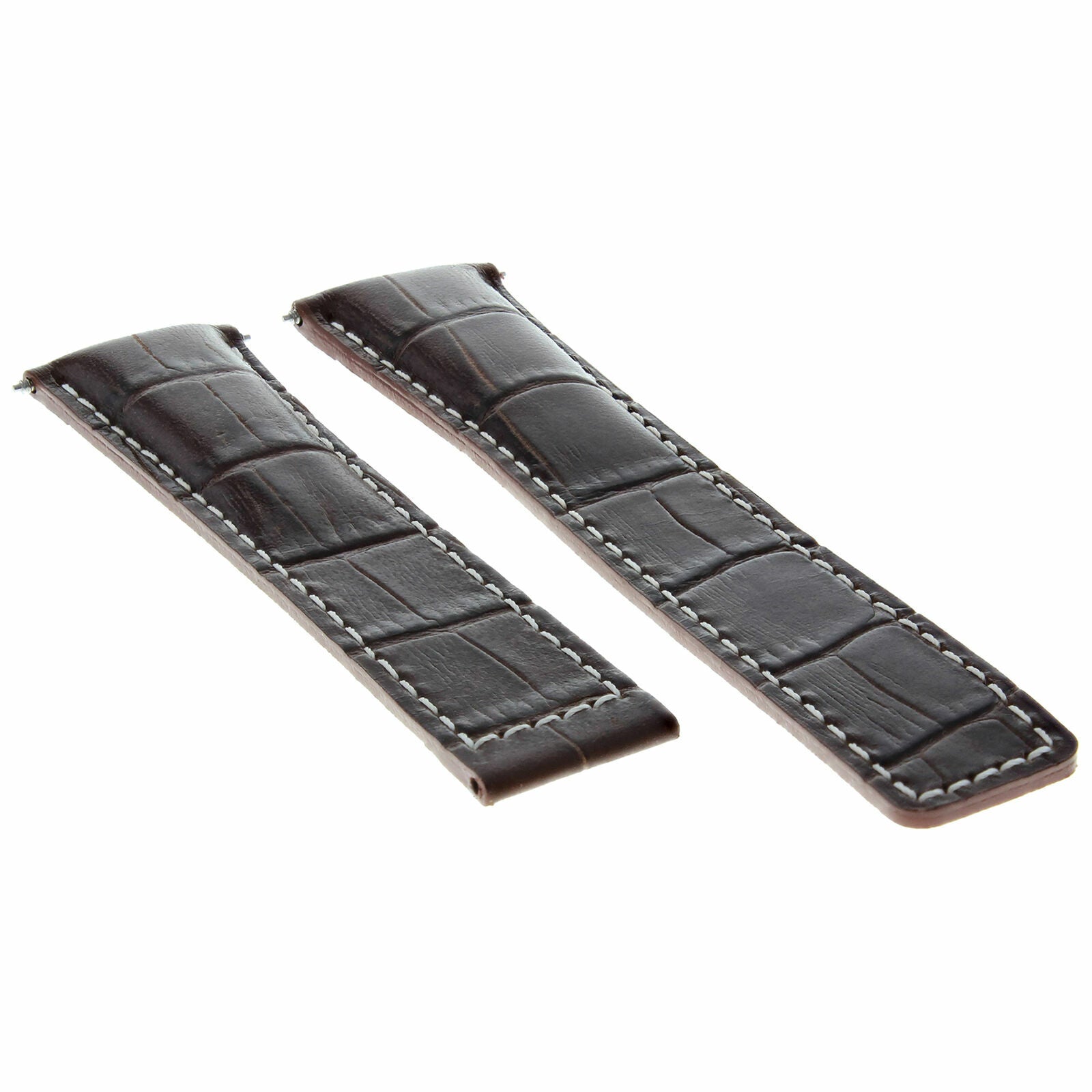 22MM LEATHER WATCH BAND STRAP CLASP FOR TAG HEUER CARERRA MONACO 3TC - BLACK