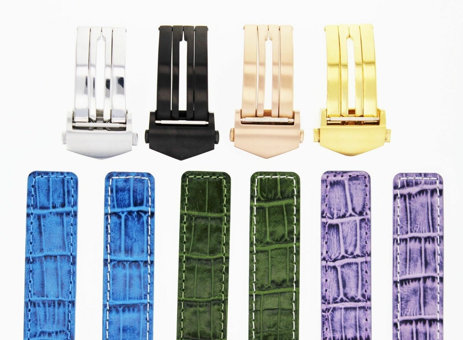 22MM LEATHER WATCH BAND STRAP CLASP FOR TAG HEUER CARERRA MONACO 3TC - GOLD