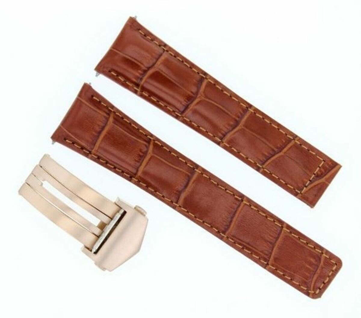 22MM LEATHER WATCH BAND STRAP CLASP FOR TAG HEUER CARERRA MONACO 3TC - BLACK