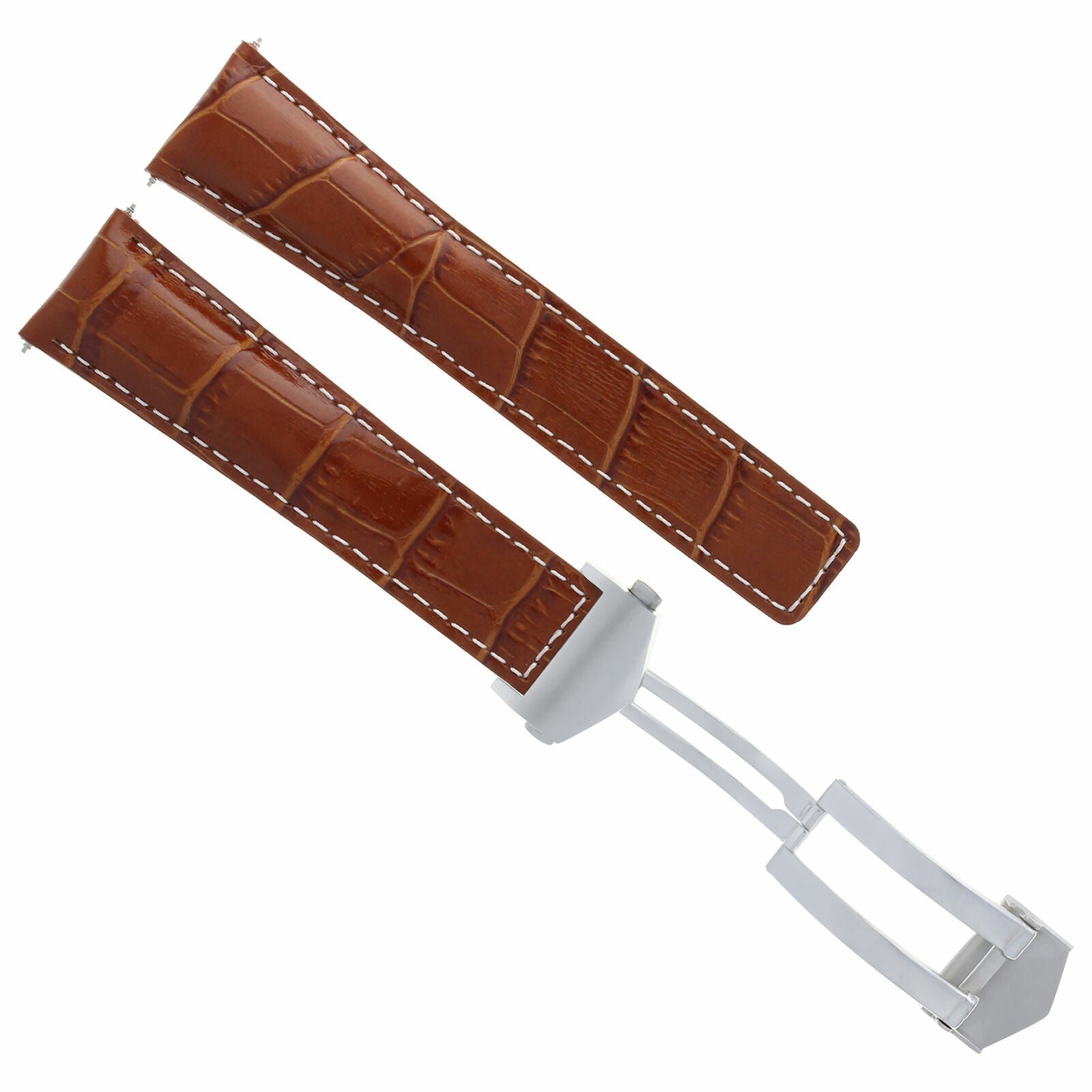 22MM LEATHER WATCH BAND STRAP FOR TAG HEUER CARERRA MONACO + DEPLOYMENT CLASP