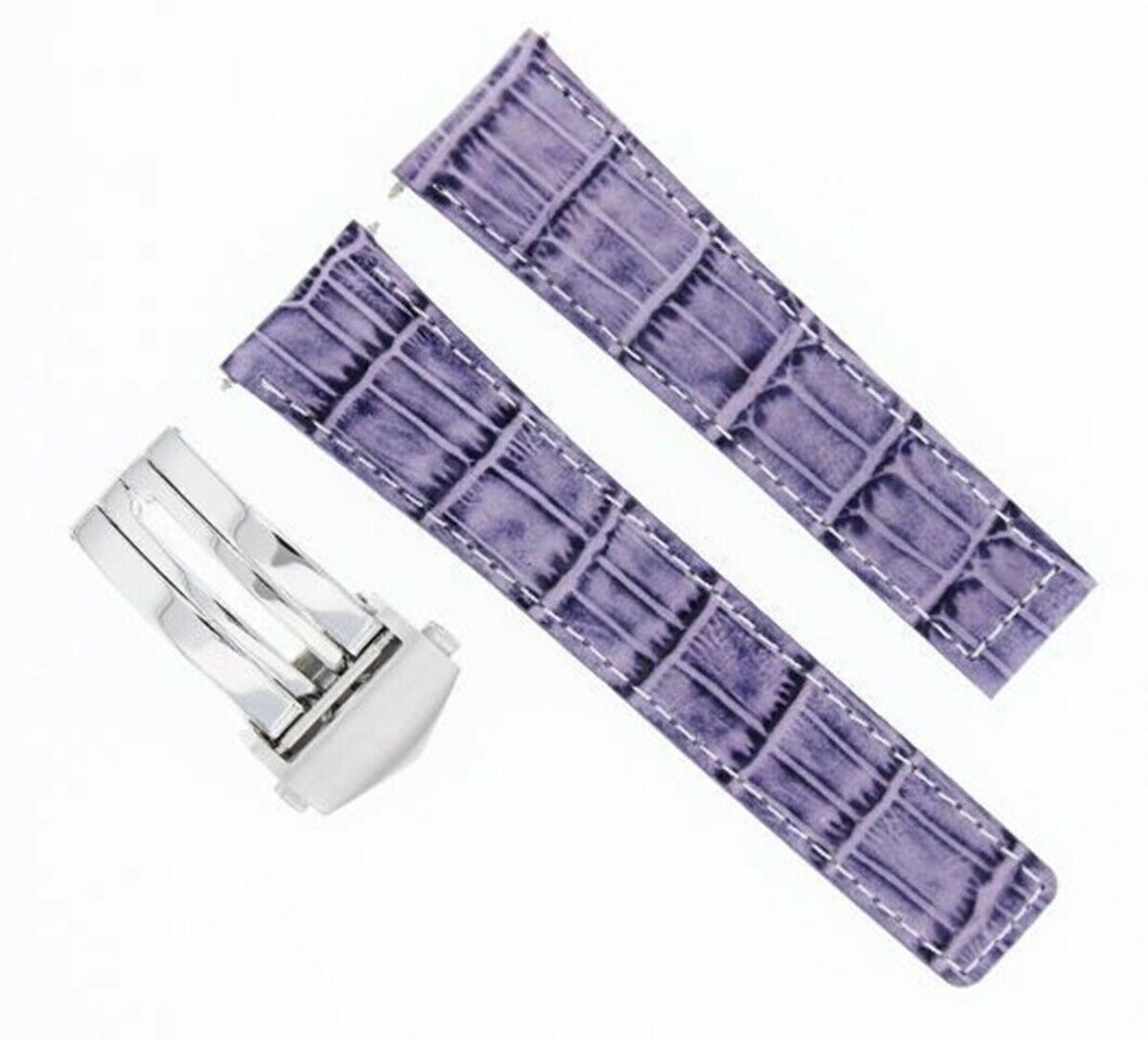 22MM LEATHER WATCH BAND STRAP CLASP FOR TAG HEUER CARERRA MONACO 3TC - BLACK
