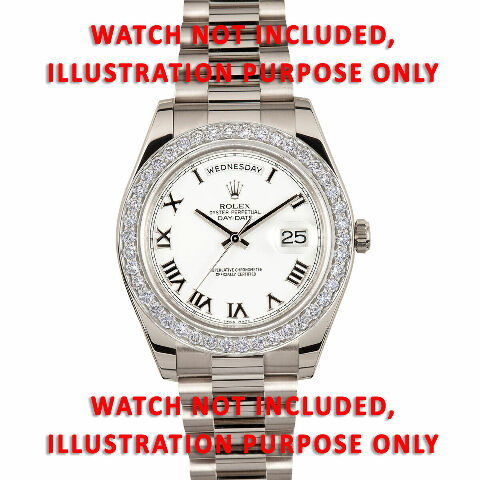 3CT DIAMOND BEZEL 18KW FOR ROLEX DAY DATE 2 41MM 218239, 218349, 218399, 218206