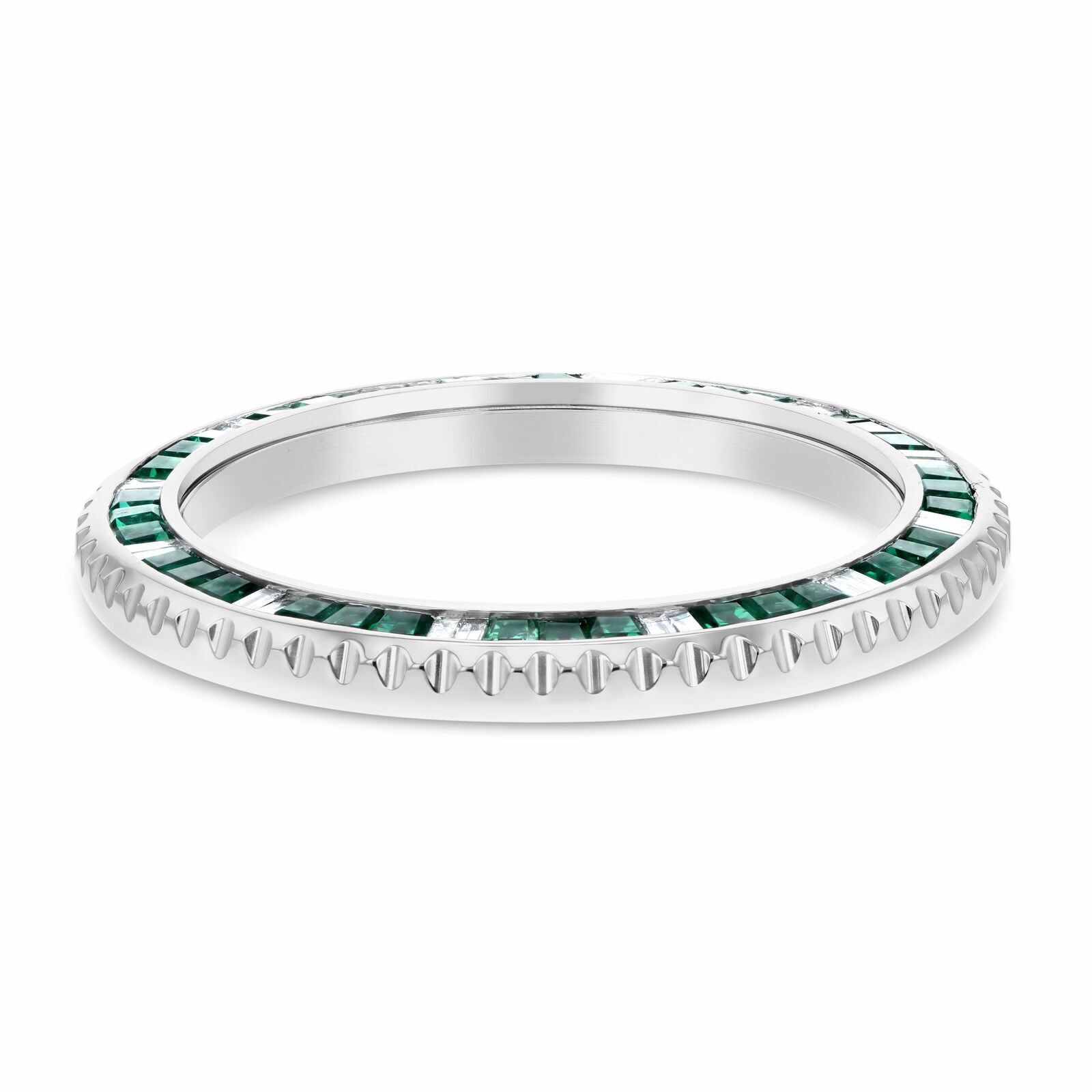 EMERALD & DIAMOND BEZEL FOR 40MM SPORT MODEL ROLEX SUBMARINER, GMT MASTER 2