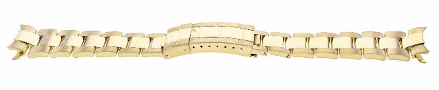 20MM 18K YELLOW GOLD OYSTER WATCH BAND FOR ROLEX SUBMARINER 16618, 16808, 16628