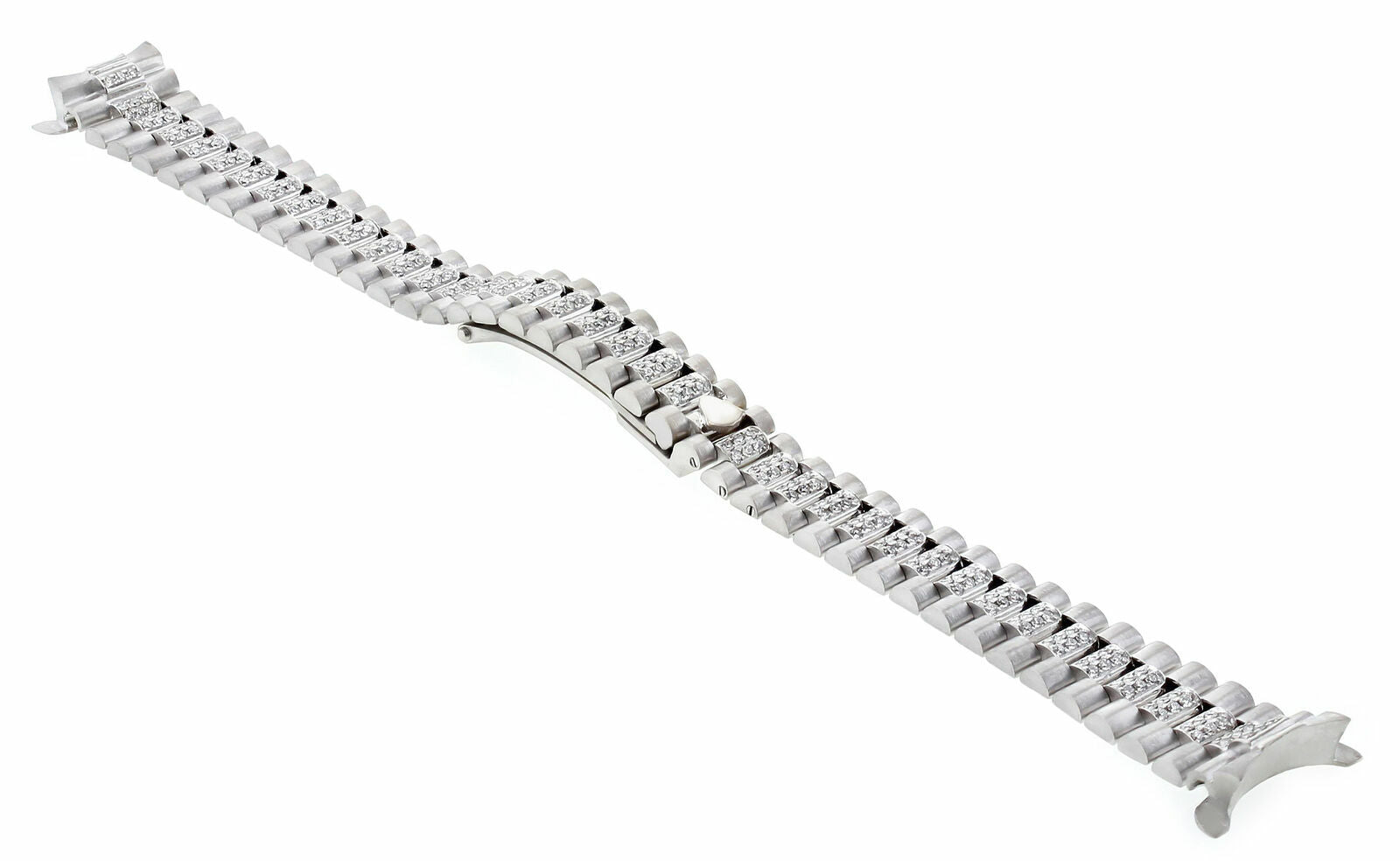 13MM 18K WHITE GOLD DIAMOND CENTER PRESIDENT WATCH BAND FOR ROLEX 26MM DATEJUST