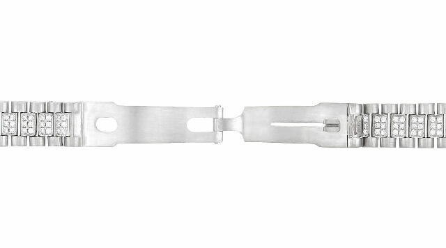 13MM 18K WHITE GOLD DIAMOND CENTER PRESIDENT WATCH BAND FOR ROLEX 26MM DATEJUST
