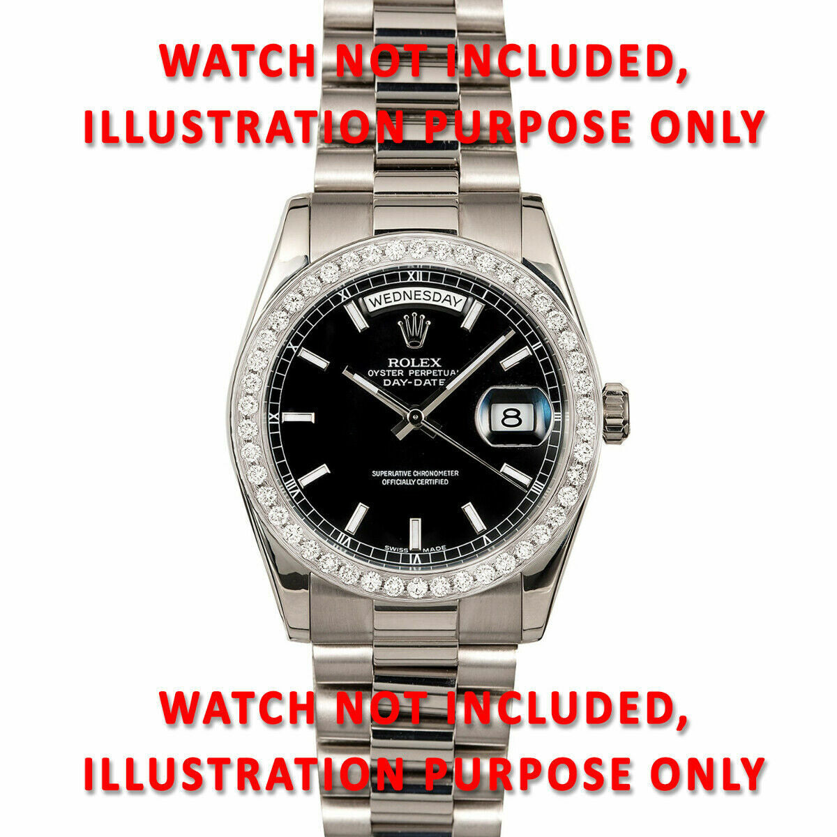 PAVE BEAD SET NATURAL DIAMOND BEZEL 18KW FOR ROLEX FULL SIZE 16250, 16264, 11626