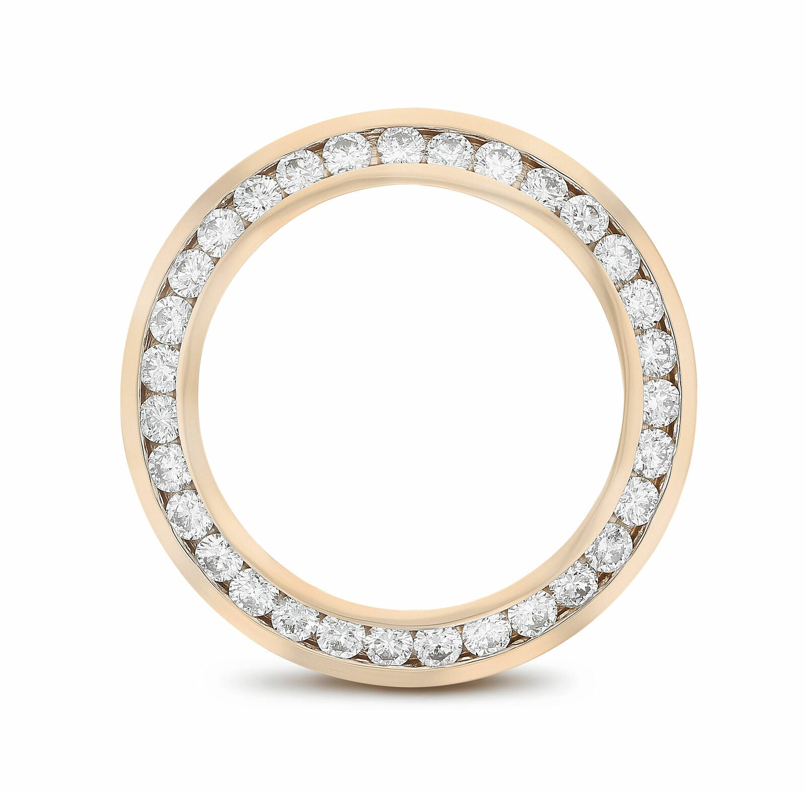 LADIES 2CT CHANNEL SET NATURAL DIAMOND BEZEL 14KY FOR ROLEX 79193, 69068, 69078