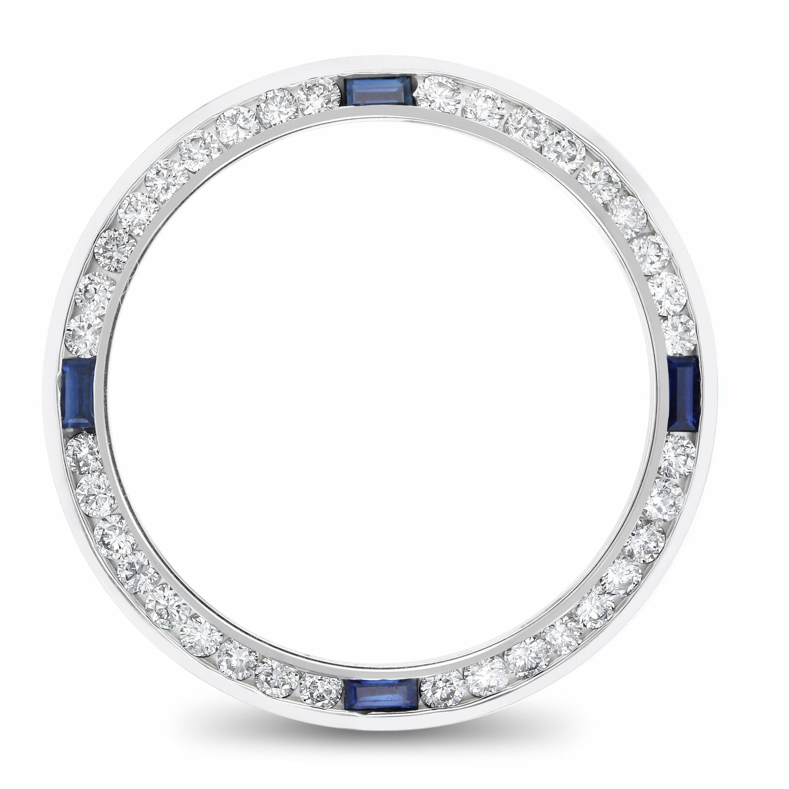 LADIES 1CT DIAMOND BEZEL 18KW FOR ROLEX DATE, DATEJUST, PRESIDENT WITH SAPPHIRES