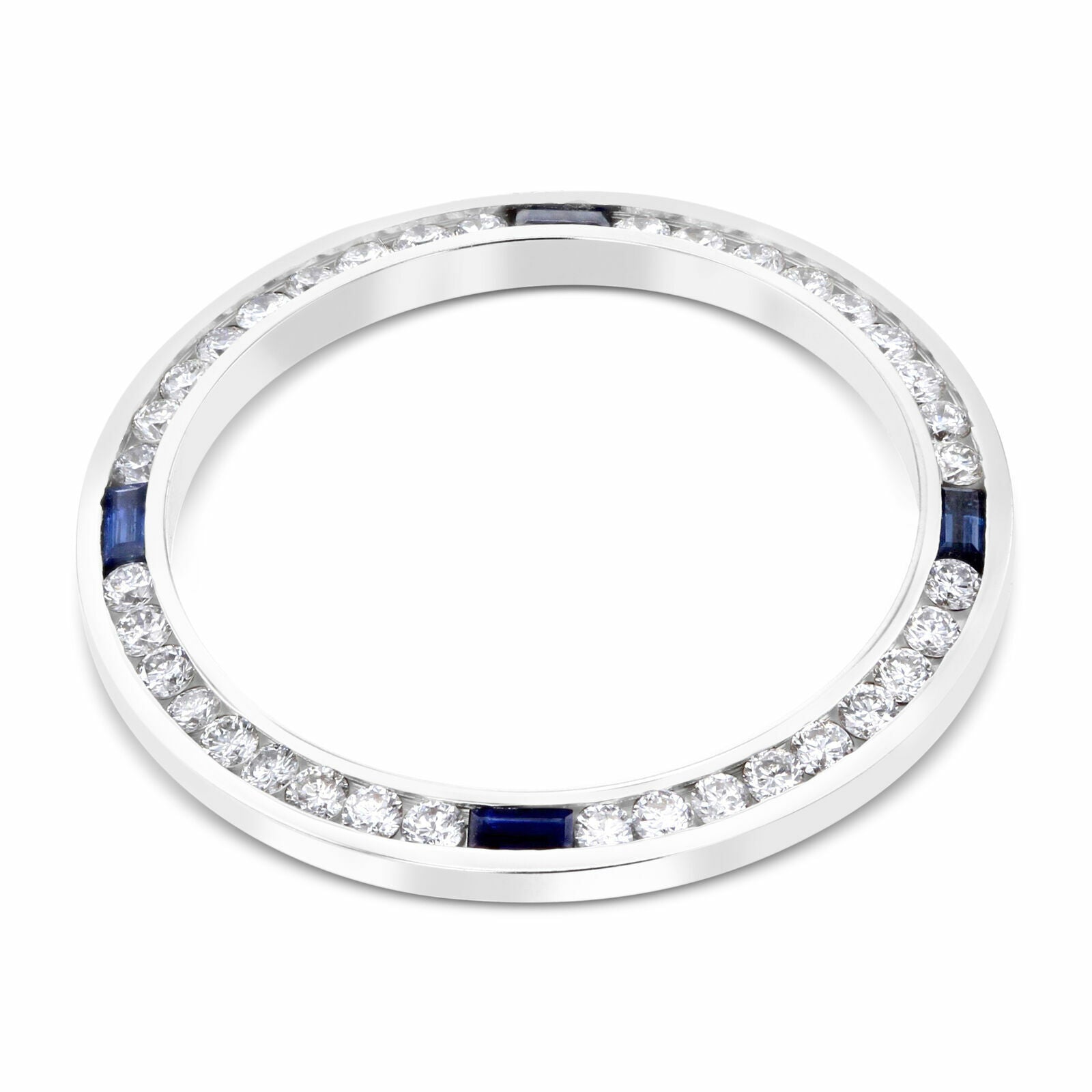 LADIES 1CT DIAMOND BEZEL 18KW FOR ROLEX DATE, DATEJUST, PRESIDENT WITH SAPPHIRES