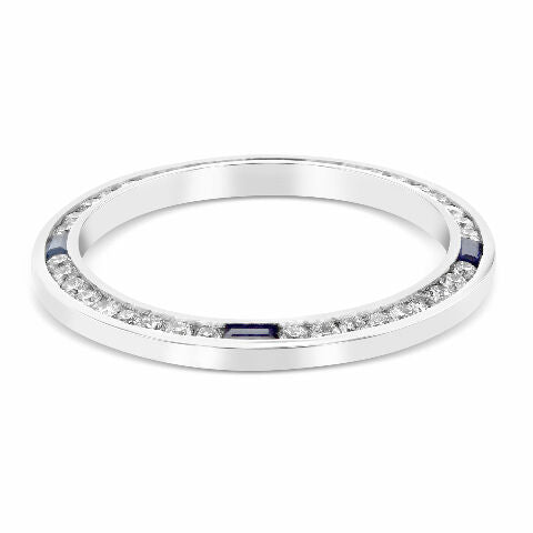 LADIES 1CT DIAMOND BEZEL 18KW FOR ROLEX DATE, DATEJUST, PRESIDENT WITH SAPPHIRES