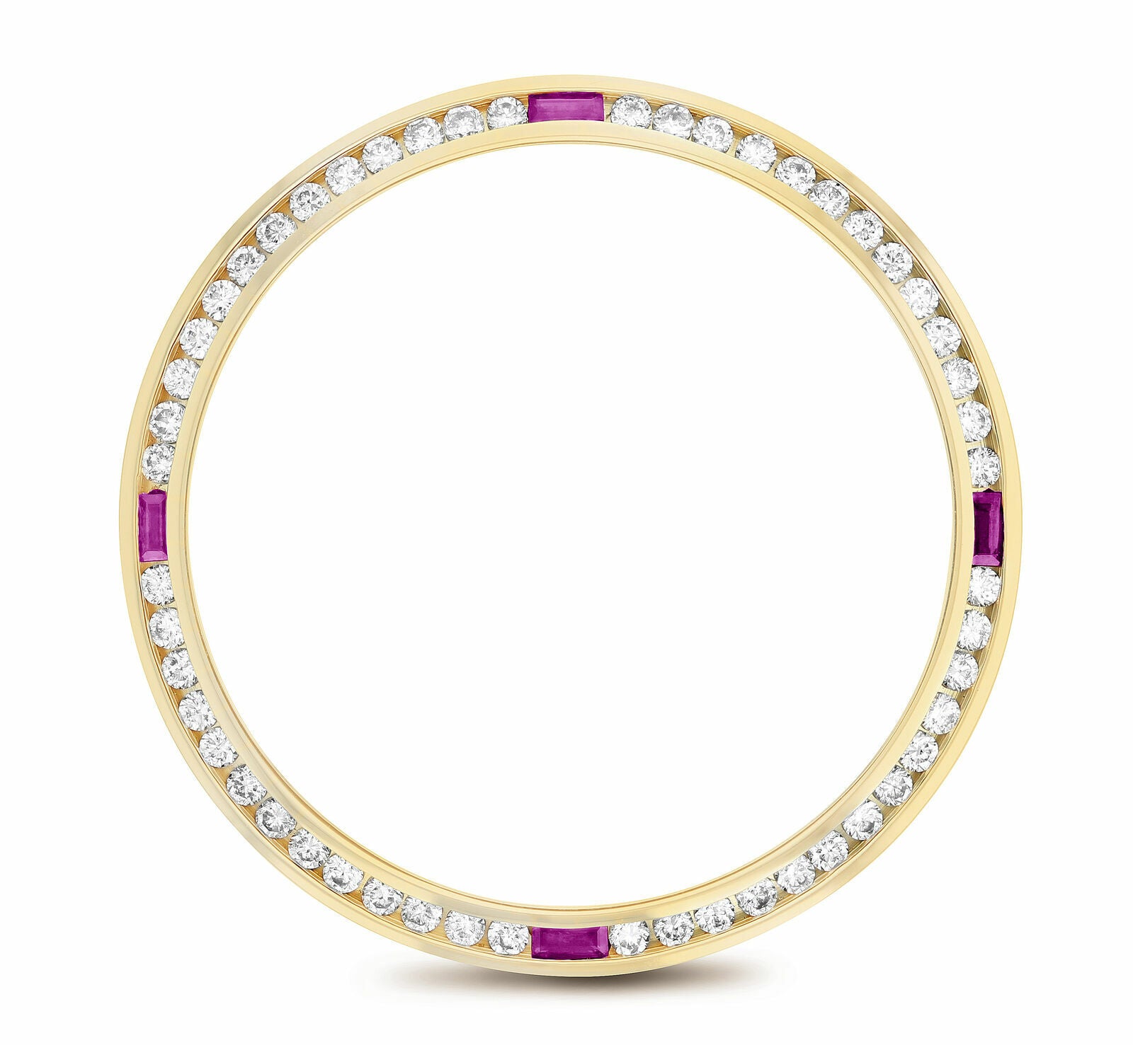 36MM 1.30CT CHANNEL BEZEL BEZEL PART FOR ROLEX DATEJUST WITH DIAMOND & RUBIES