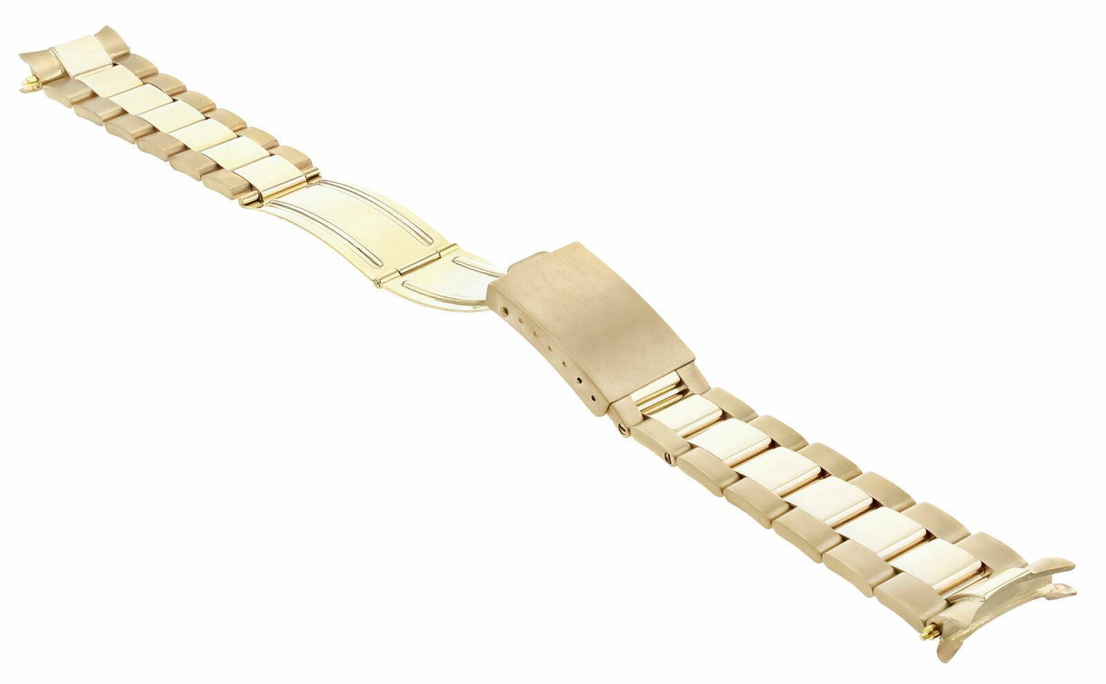 MENS 19MM 14K YELLOW GOLD OYSTER WATCH BAND FOR ROLEX DATE 1500, 15038, 15238