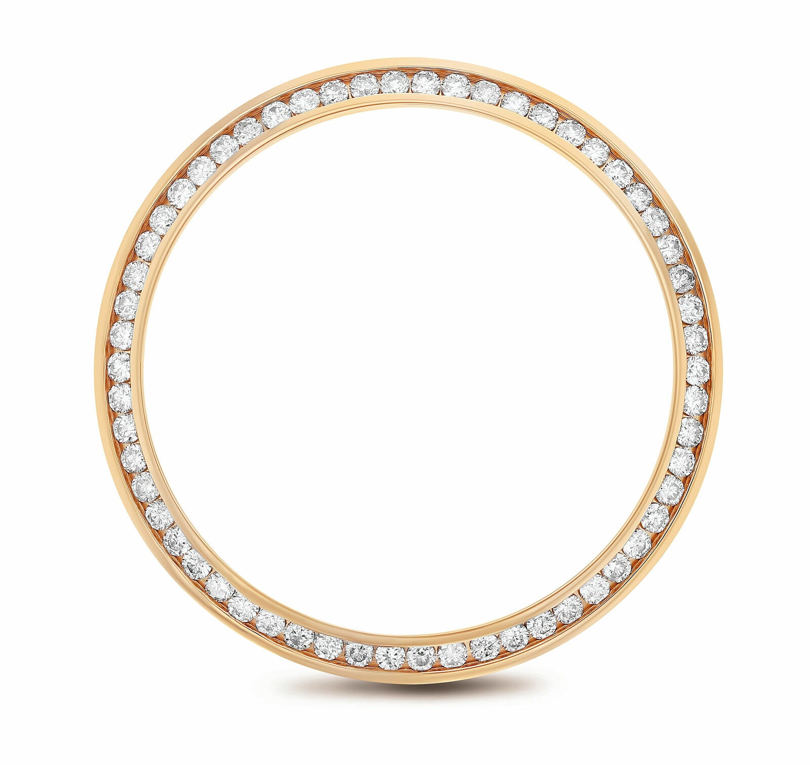 36MM 1.3CT CHANNEL SET DIAMOND BEZEL 18K ROSE GOLD FOR ROLEX DATEJUST, PRESIDENT