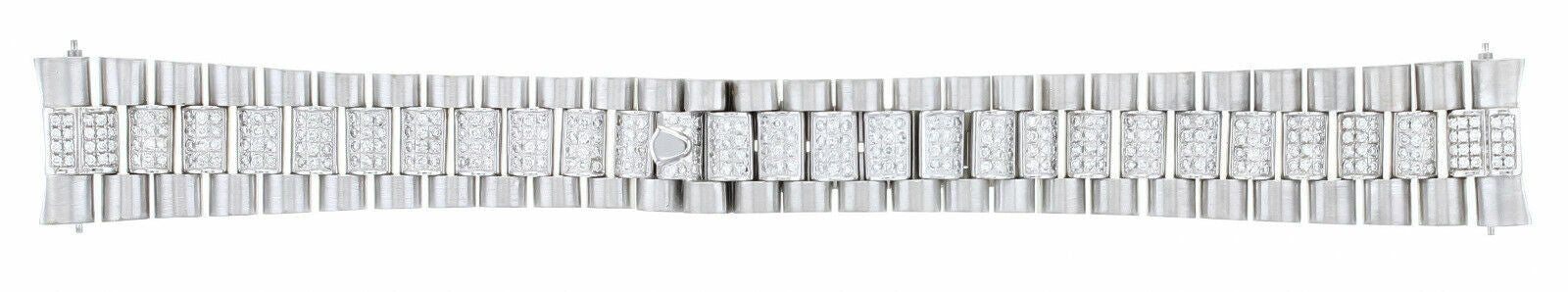 MENS 18K WHITE GOLD PRESIDENT DAY DATE WATCH BAND WITH DIAMONDS FOR ROLEX 36MM