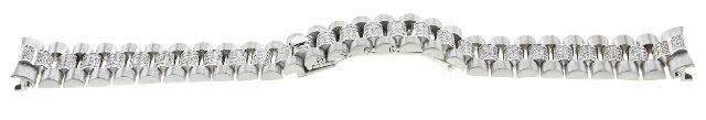 MENS 18K WHITE GOLD PRESIDENT DAY DATE WATCH BAND WITH DIAMONDS FOR ROLEX 36MM