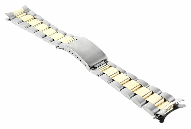 18K/SS TWO TONE OYSTER WATCH BAND FOR ROLEX DATEJUST, SUBMARINER, GMT MASTER 2