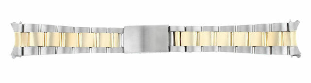 18K/SS TWO TONE OYSTER WATCH BAND FOR ROLEX DATEJUST, SUBMARINER, GMT MASTER 2