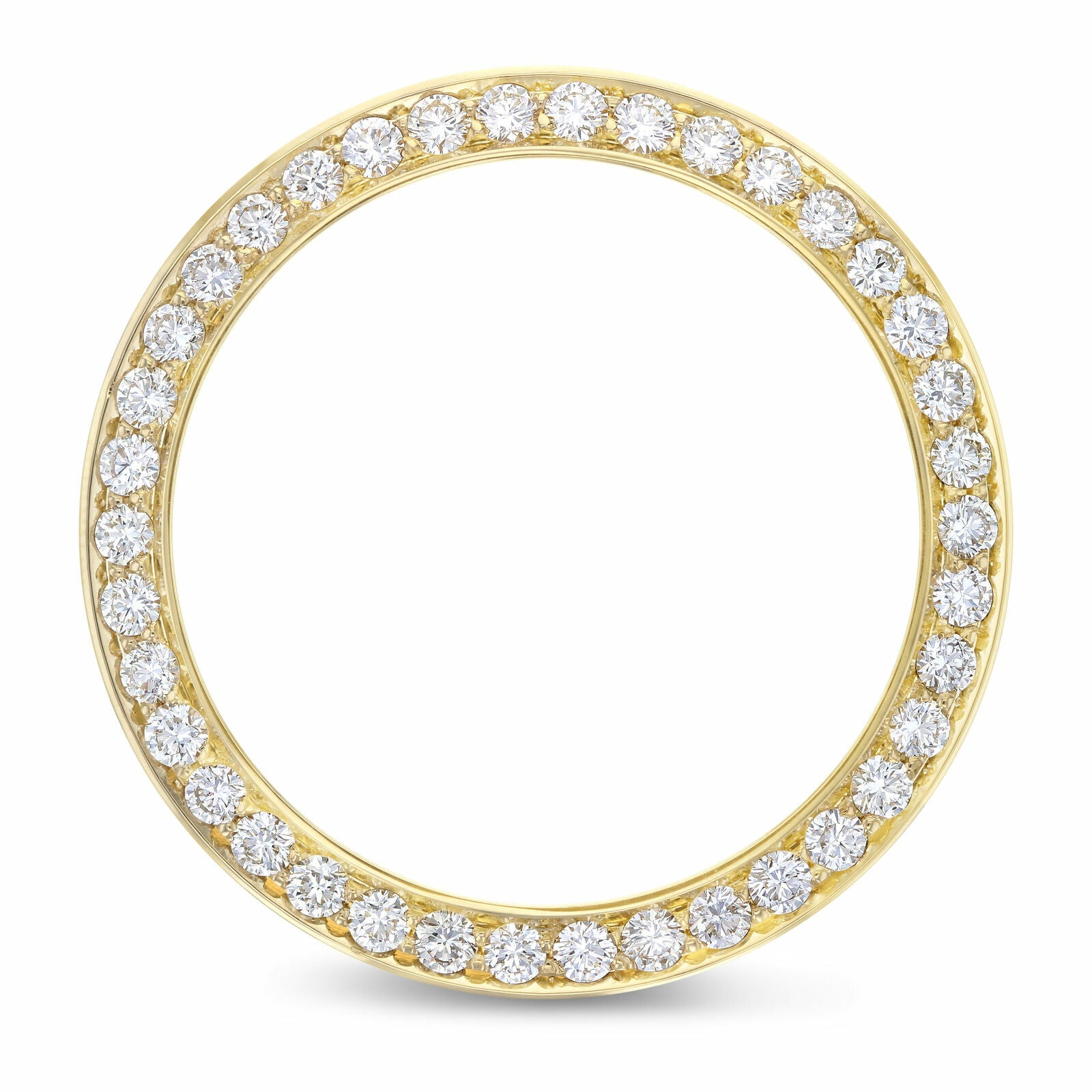 36MM 3CT PAVE BEAD SET DIAMOND BEZEL 14KY FOR ROLEX DATEJUST, PRESIDENT WATCH