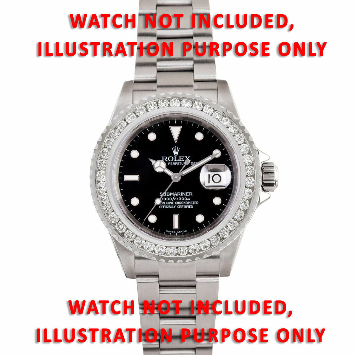 40MM 3CT CHANNEL SET DIAMOND BEZEL 18KW FOR ROLEX SUBMARINER, GMT MASTER 2 RIDGE