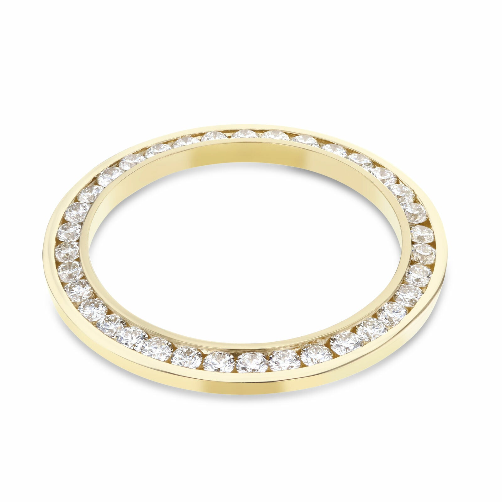 MENS 4CT CHANNEL SET DIAMOND BEZEL 14KY FOR ROLEX DATEJUST, PRESIDENT WATCH