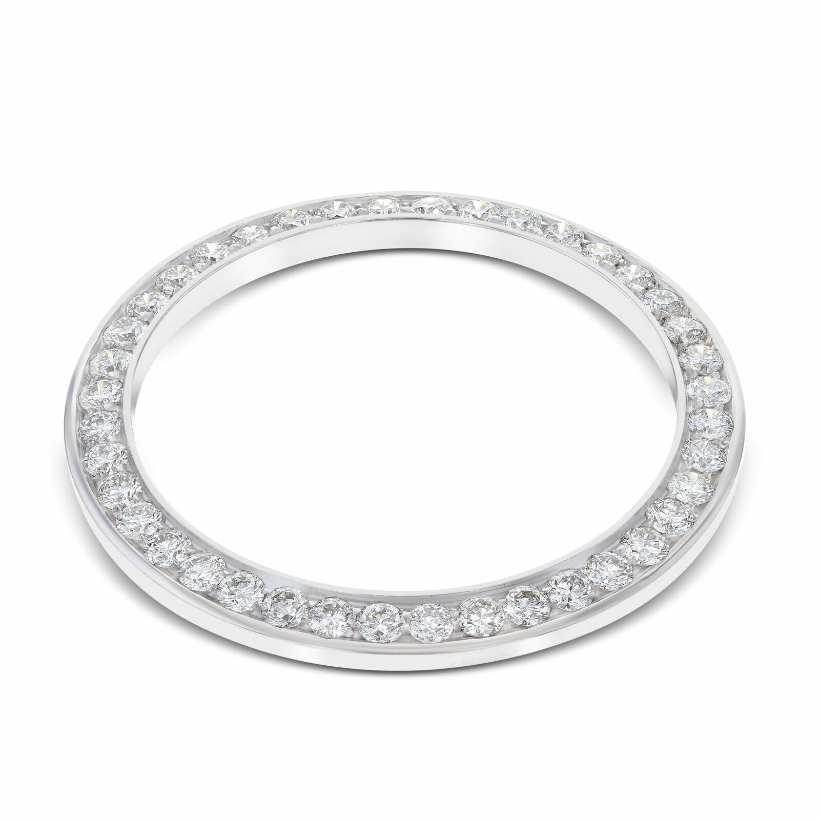 36MM 3CT BEAD SET DIAMOND BEZEL 14KW FOR ROLEX DATEJUST, PRESIDENT 36MM WATCH