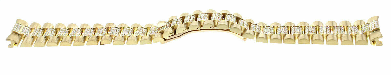 MENS 20MM 18KY PRESIDENT WATCH BAND WITH DIAMONDS IN THE CENTER FOR ROLEX 36MM