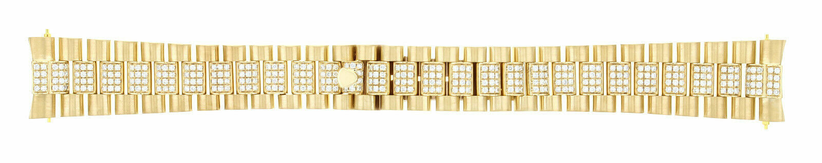 MENS 20MM 18KY PRESIDENT WATCH BAND WITH DIAMONDS IN THE CENTER FOR ROLEX 36MM
