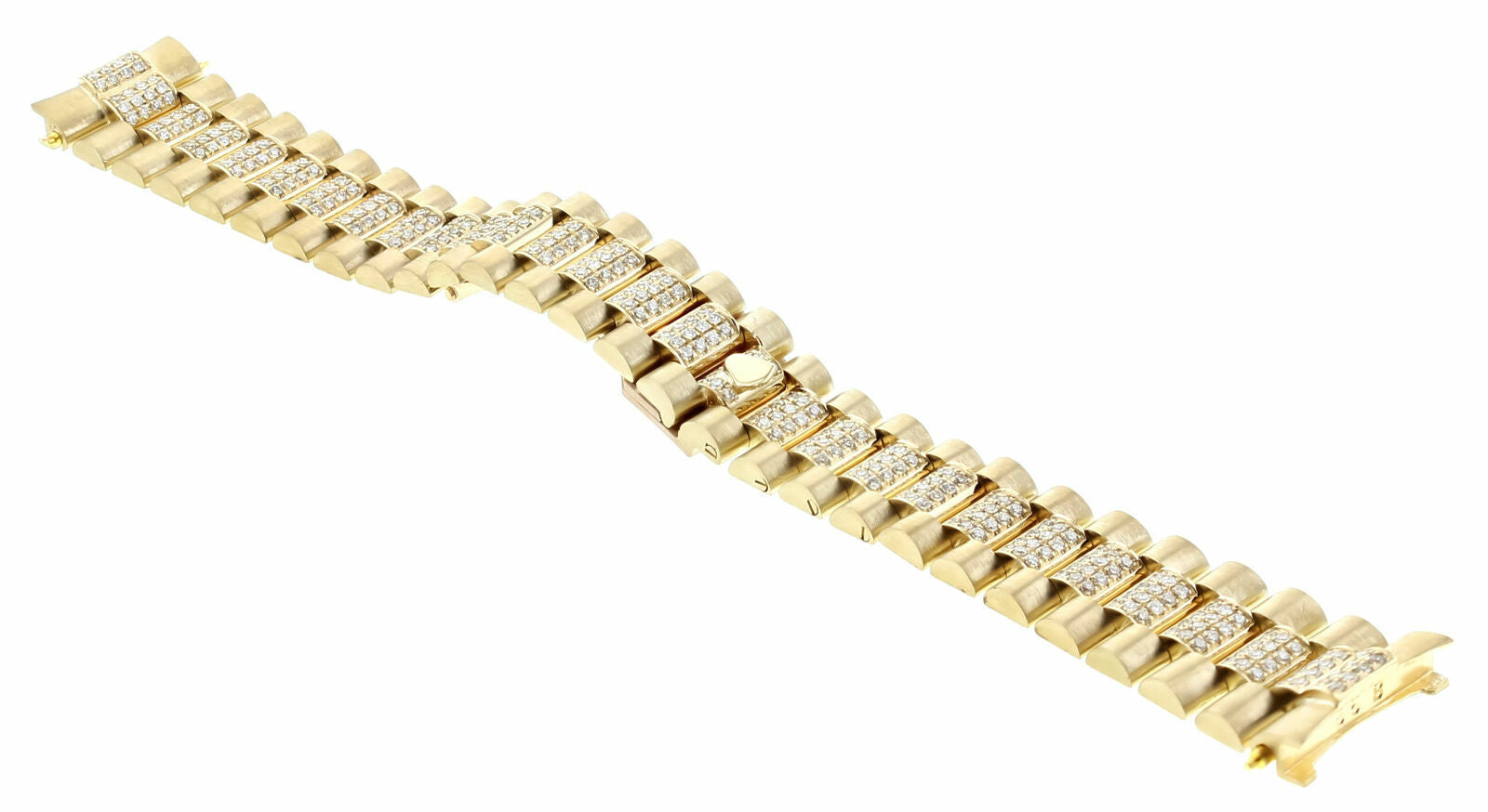 MENS 20MM 18KY PRESIDENT WATCH BAND WITH DIAMONDS IN THE CENTER FOR ROLEX 36MM
