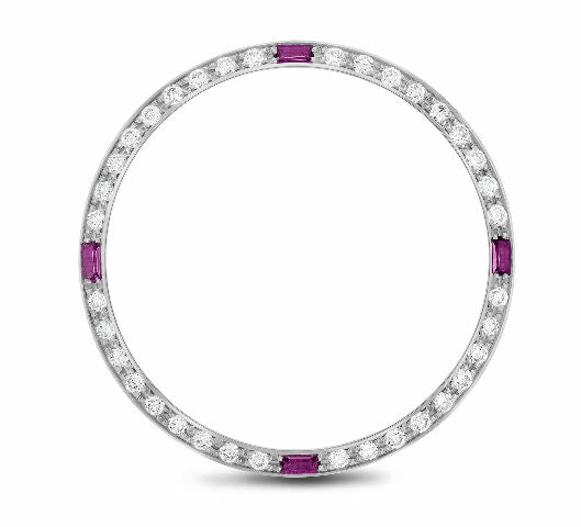 36MM 1CT PAVE BEAD SET DIAMOND BEZEL 18KW FOR ROLEX DATEJUST, PRESIDENT WITH RUB