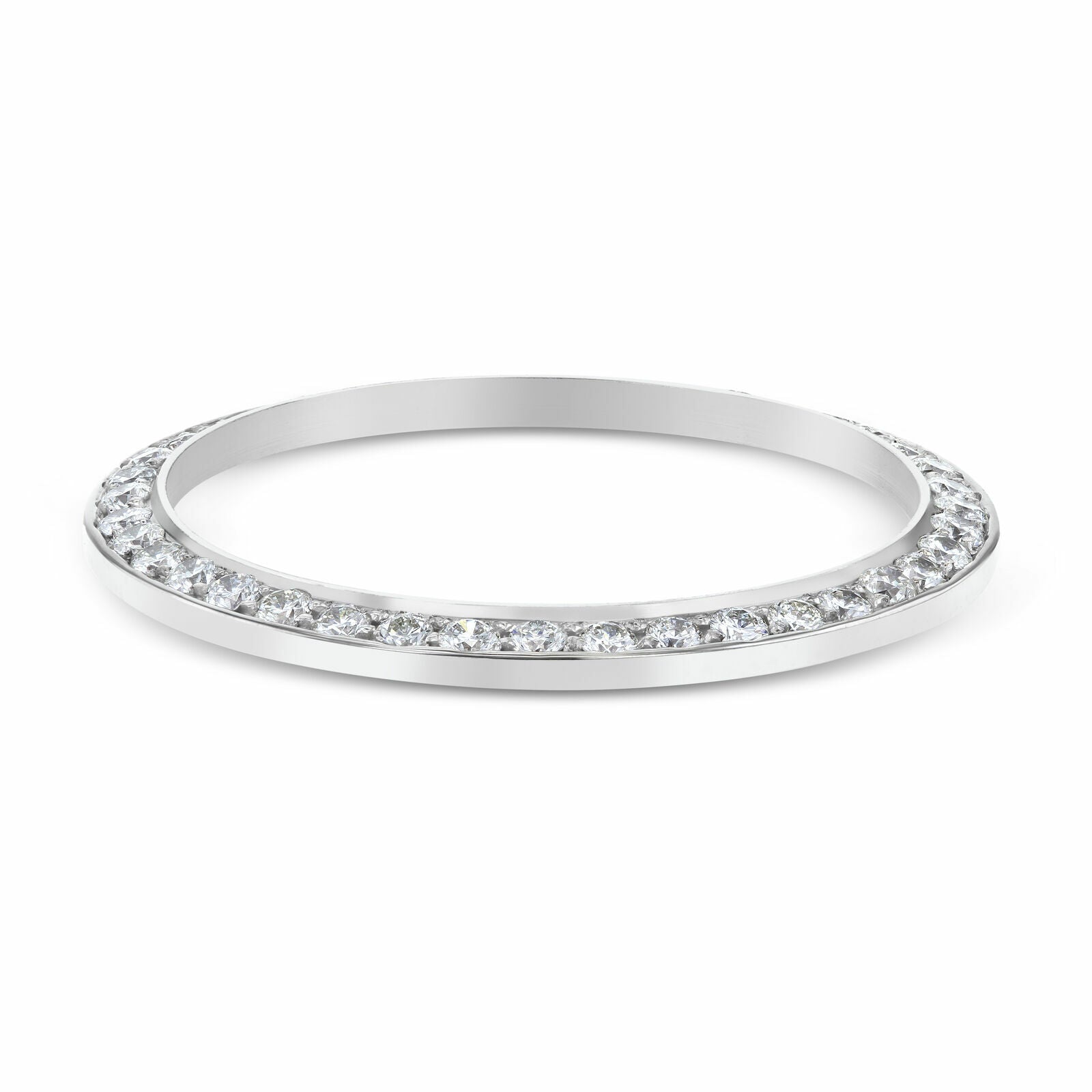 36MM 2CT PAVE BEAD SET DIAMOND BEZEL 14KW FOR ROLEX DATEJUST, PRESIDENT DAY DATE