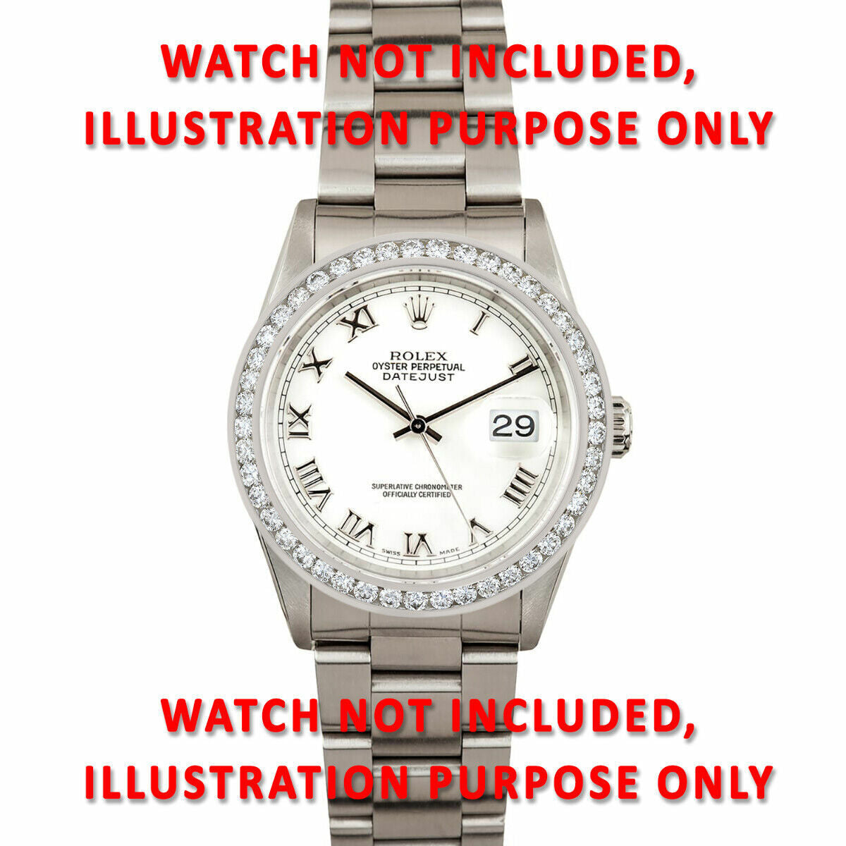 2.30CT DIAMOND CHANNEL SET DIAMOND BEZEL 14KW FOR ROLEX DATEJUST, PRESIDENT