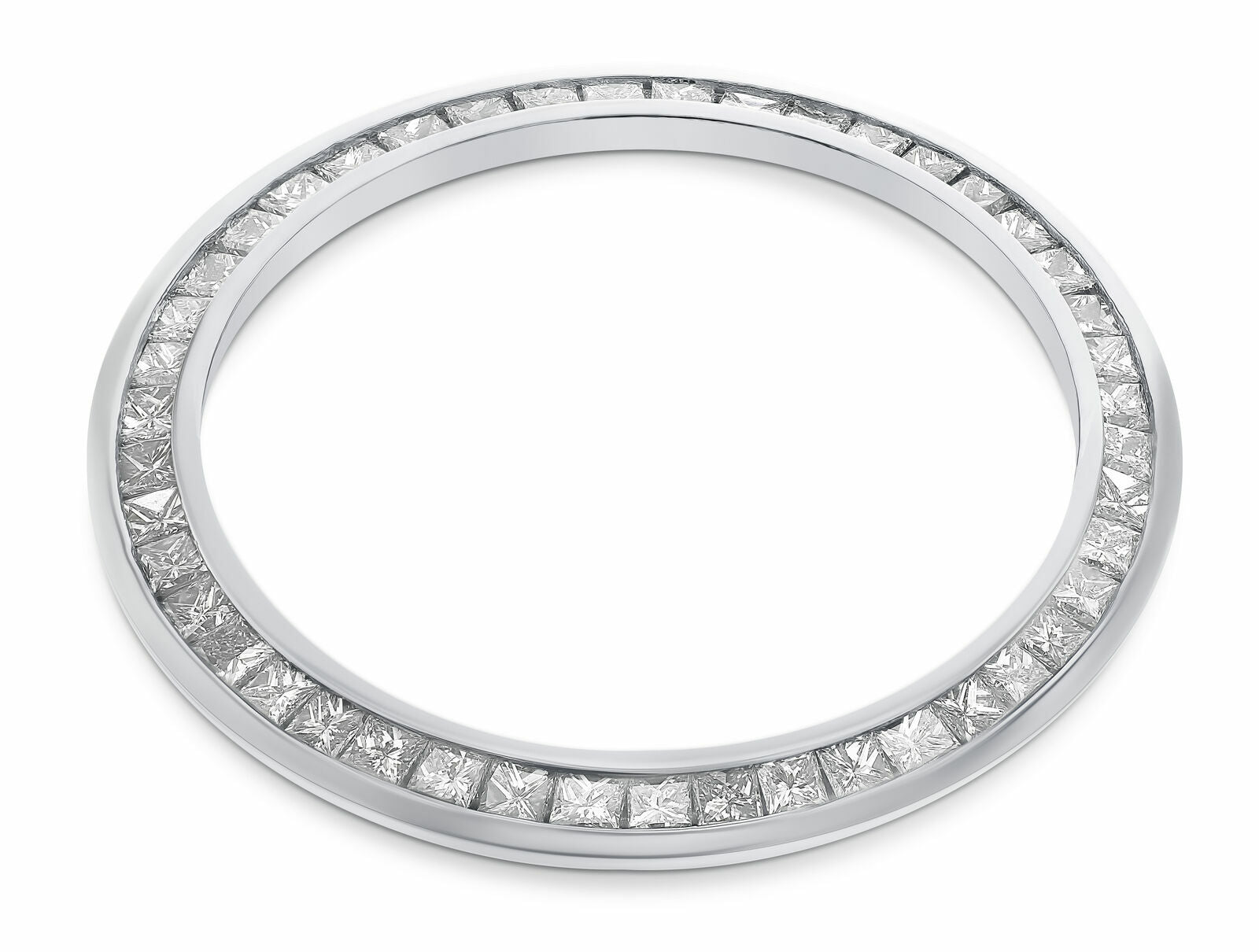 2.75CT PRINCESS CUT CHANNEL DIAMOND BEZEL 14KW FOR ROLEX DATEJUST, PRESIDENT