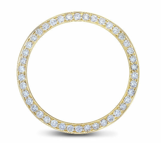 MEN 2CT BEAD SET DIAMOND BEZEL 14KY FOR ROLEX DATEJUST, PRESIDENT 36MM WATCH