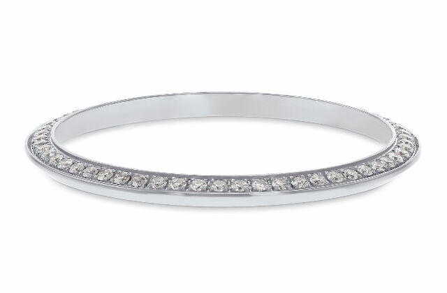 STAINLESS STEEL .90CT BEAD SET PAVE DIAMOND BEZEL FOR ROLEX AIRKING 14000, 14010