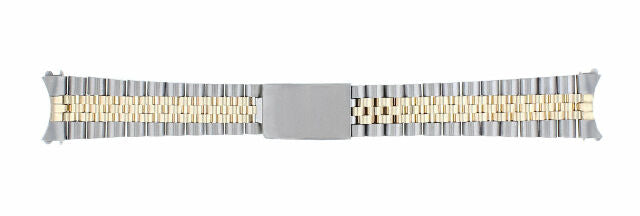 MENS 14K/SS TWO TONE REPLACEMENT BAND FOR ROLEX 34MM TUDOR, DATE 19MM ENDS