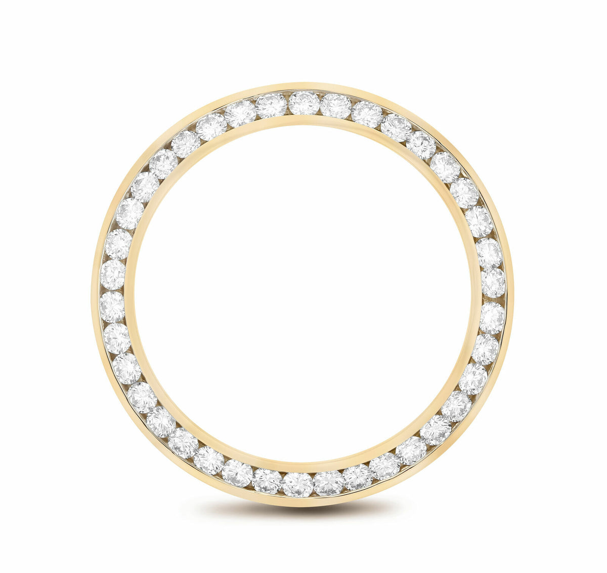 MIDSIZE 2.20CT CHANNEL SET DIAMOND BEZEL 14KY FOR ROLEX 31MM DATEJUST,
