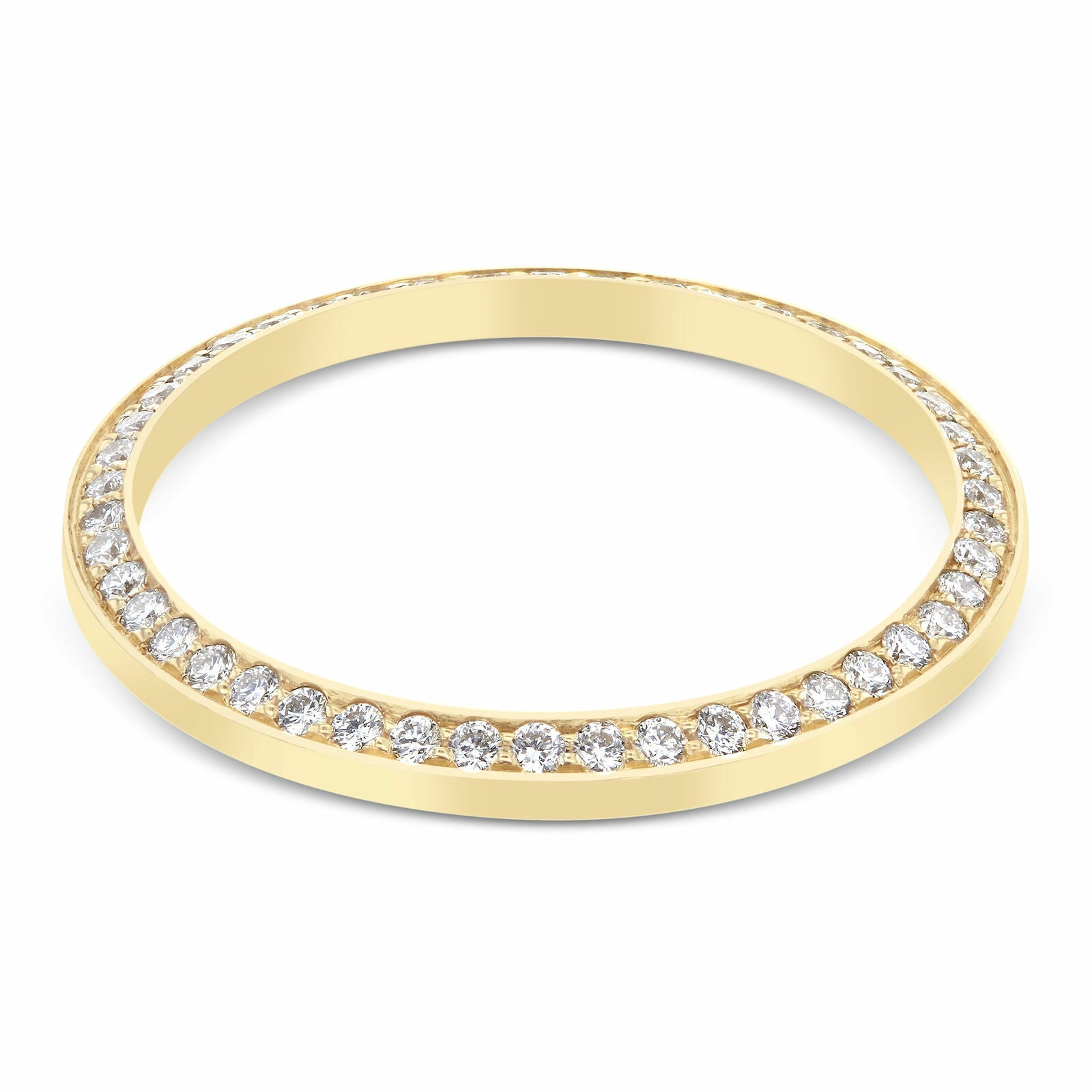 MIDSIZE 1CT BEAD PAVE NATURAL DIAMOND BEZEL 18KY FOR ROLEX 31MM 178343 178383